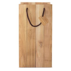 BOLSA PAPEL EFEITO MADEIRA 2 GARRAFA "ABETO" - Image 4